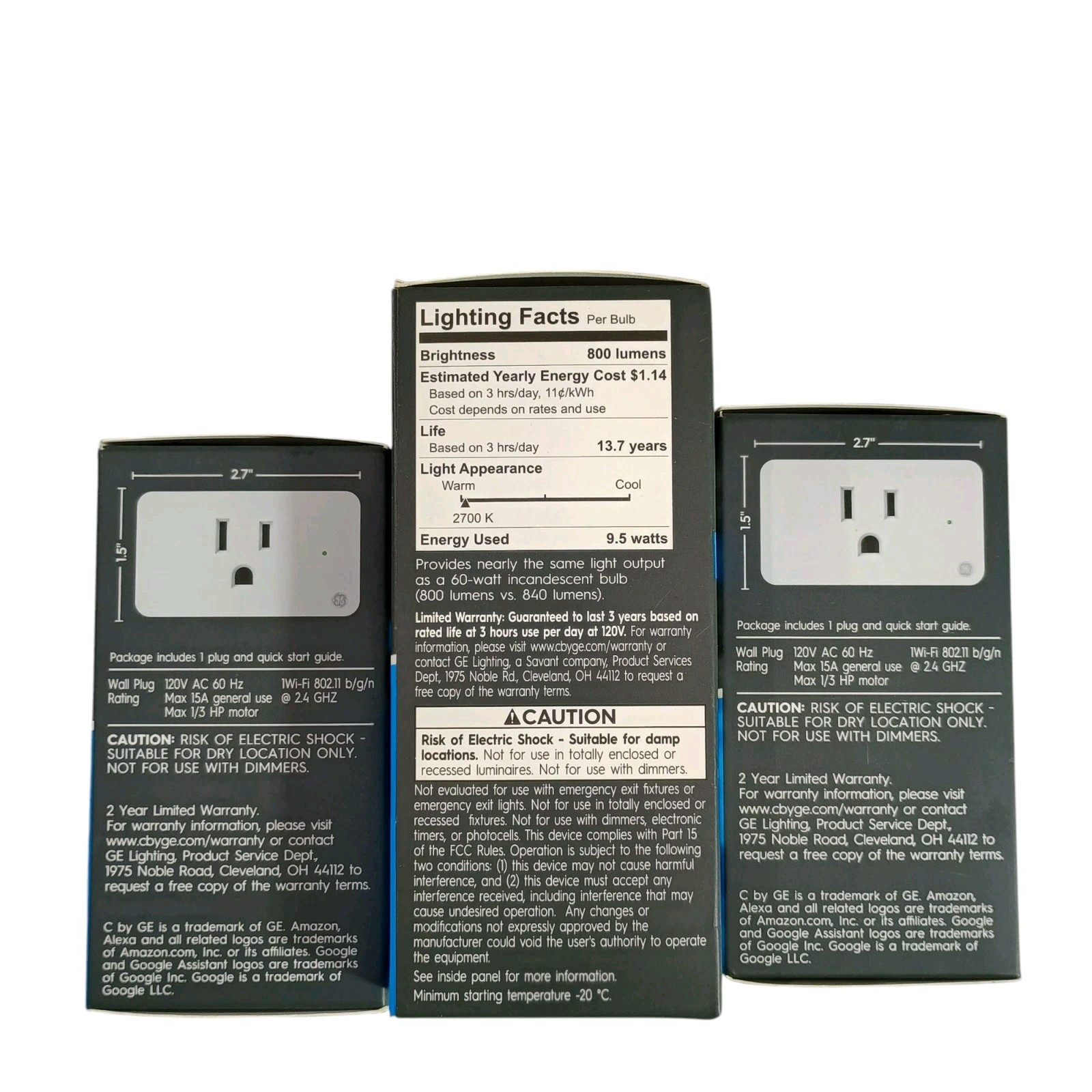 C by GE INDOOR Smart Plug & Lightbulb W/ Smart PLUG Alexa Google ASSISTANT 3pcs.