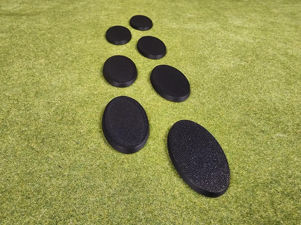 60x35mm Oval Bases - Plain Beveled Bases - Wargaming Old School Bases