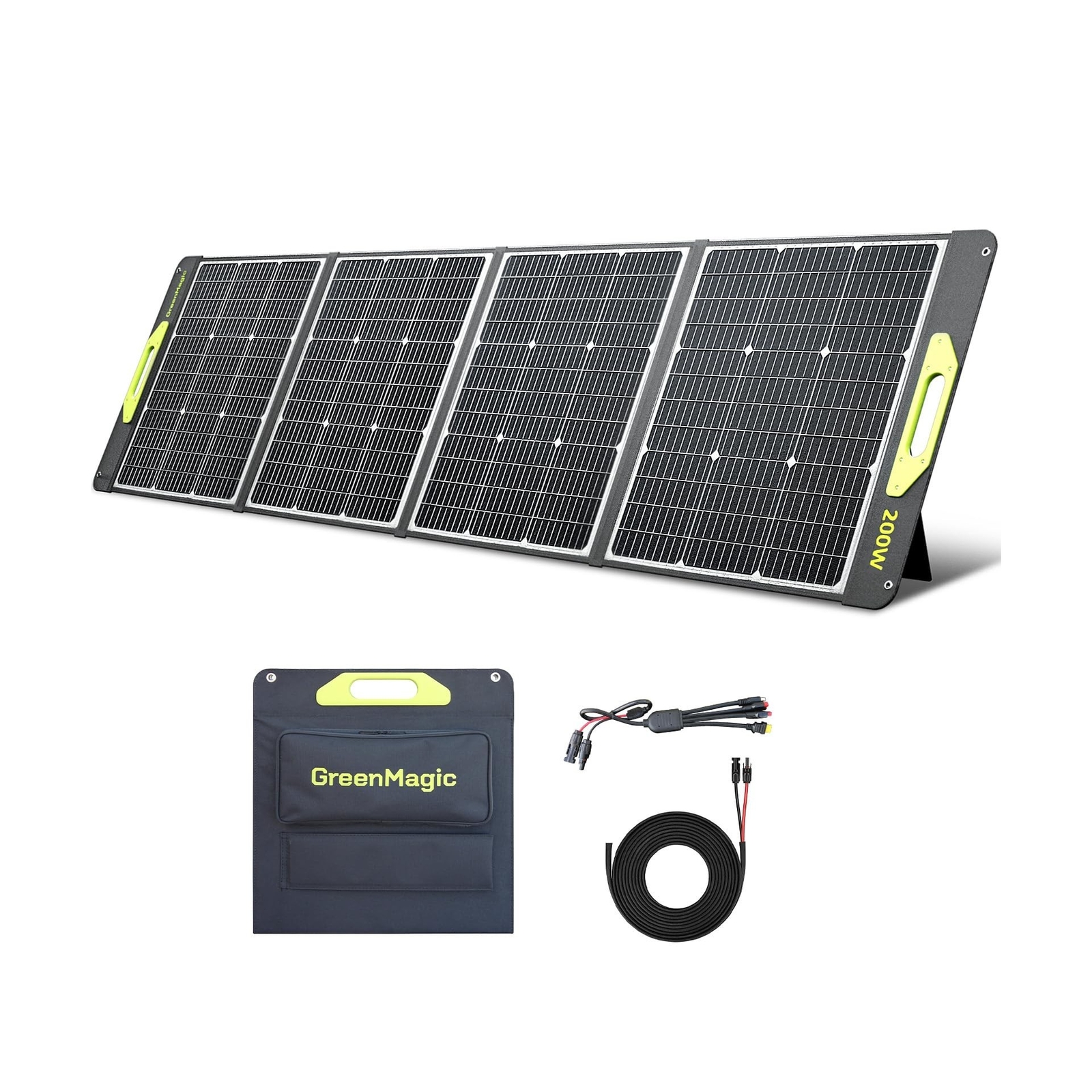 200W Portable Solar Panel, Greenmagic 200W Foldable Solar Panel Lightweight w...