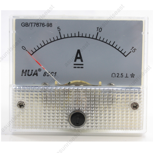 DC 15A Analog Panel AMP Current Meter Ammeter Gauge 85C1 White 0-15A DC