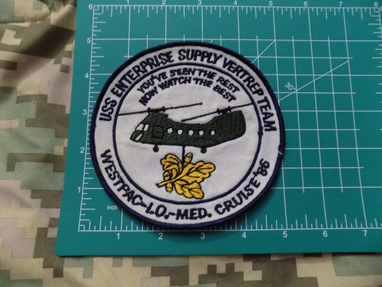 USS ENTERPRISE SUPPLY VERTREP TEAM WEST PAC 1986 PATCH