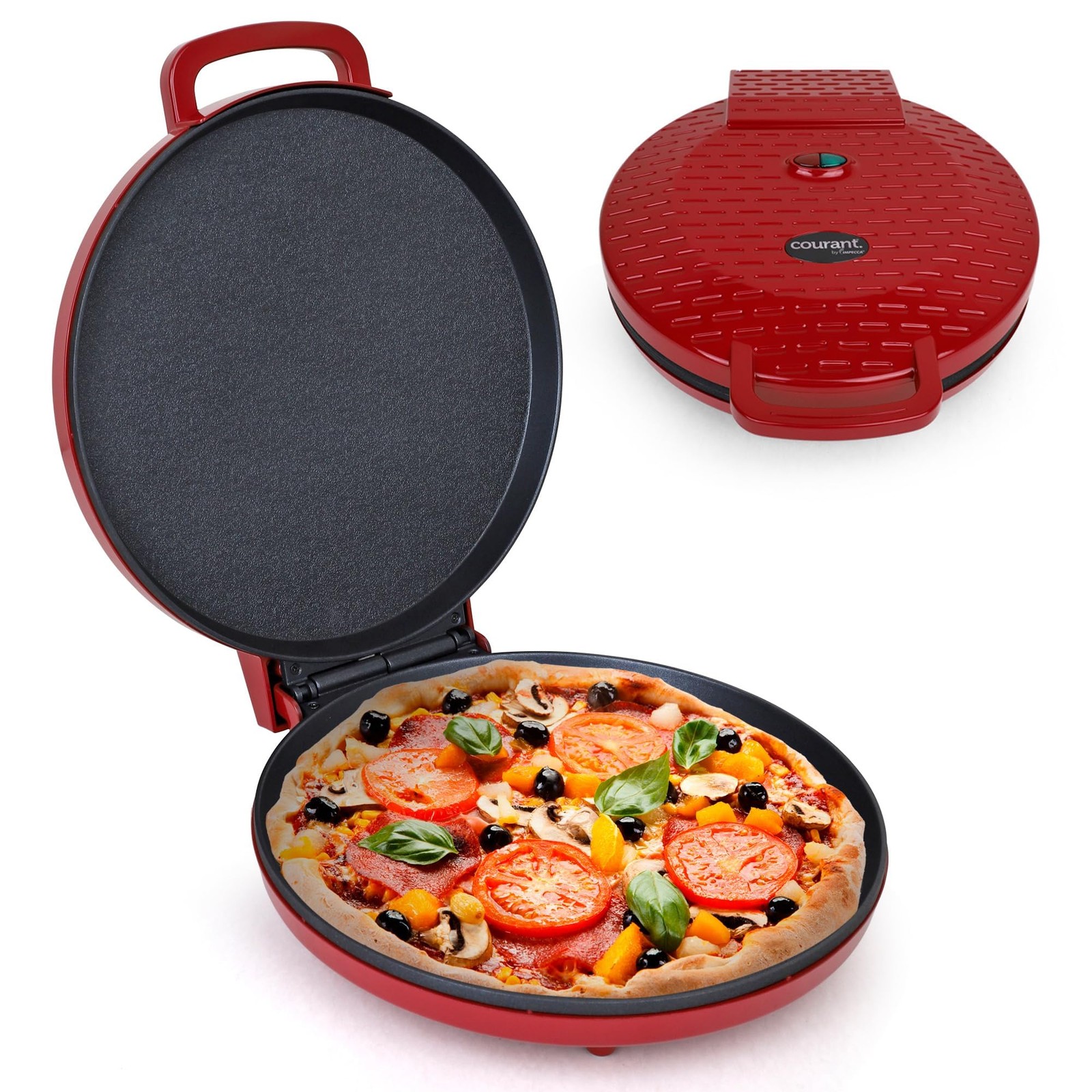 Pizza Maker 12 inch Pizzas Machine, Newly improved Cool-touch Handle Non-Stic...