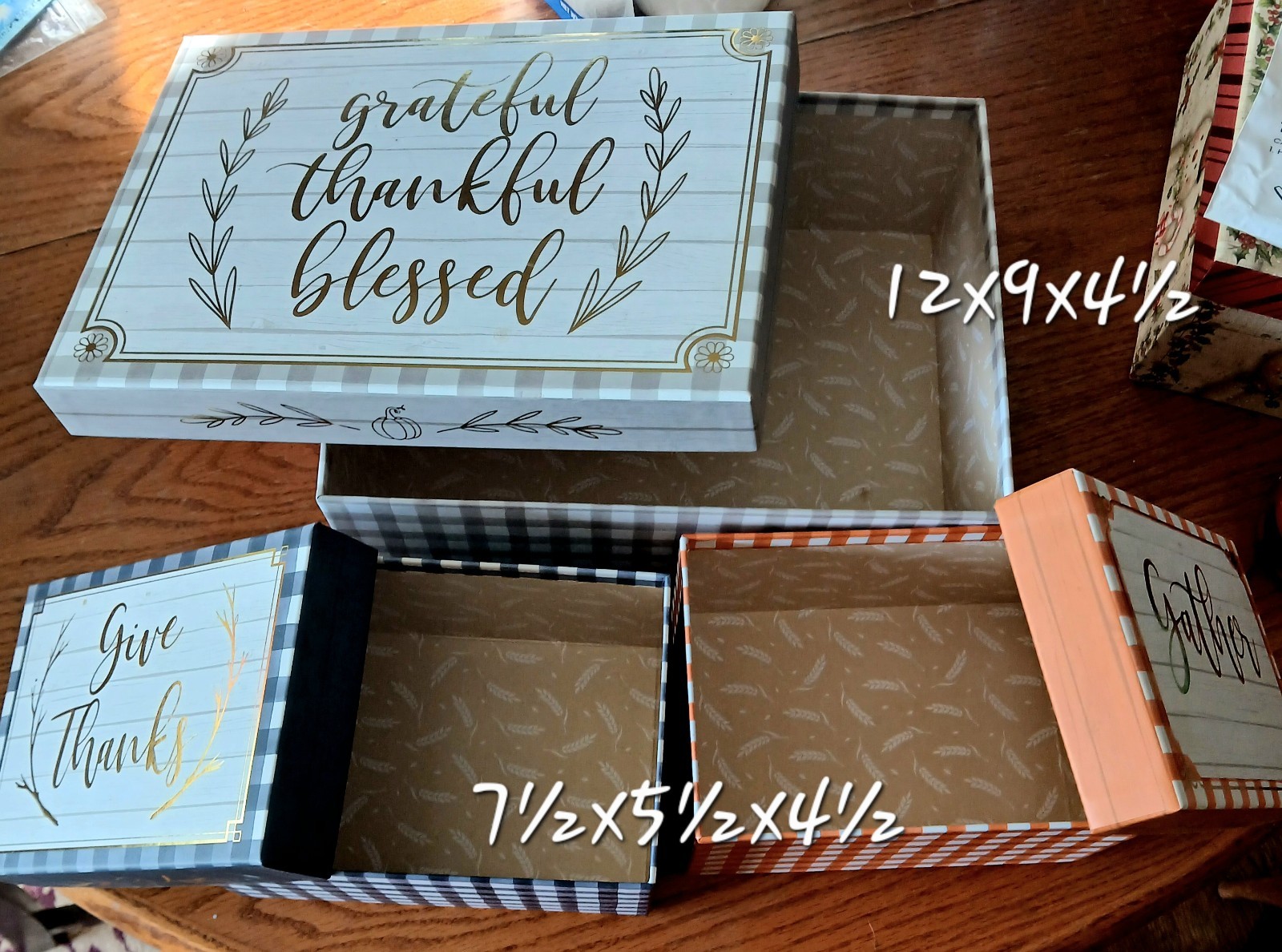 3 Decorative Storage Boxes...Fit Inside Each Other When Not In Use.