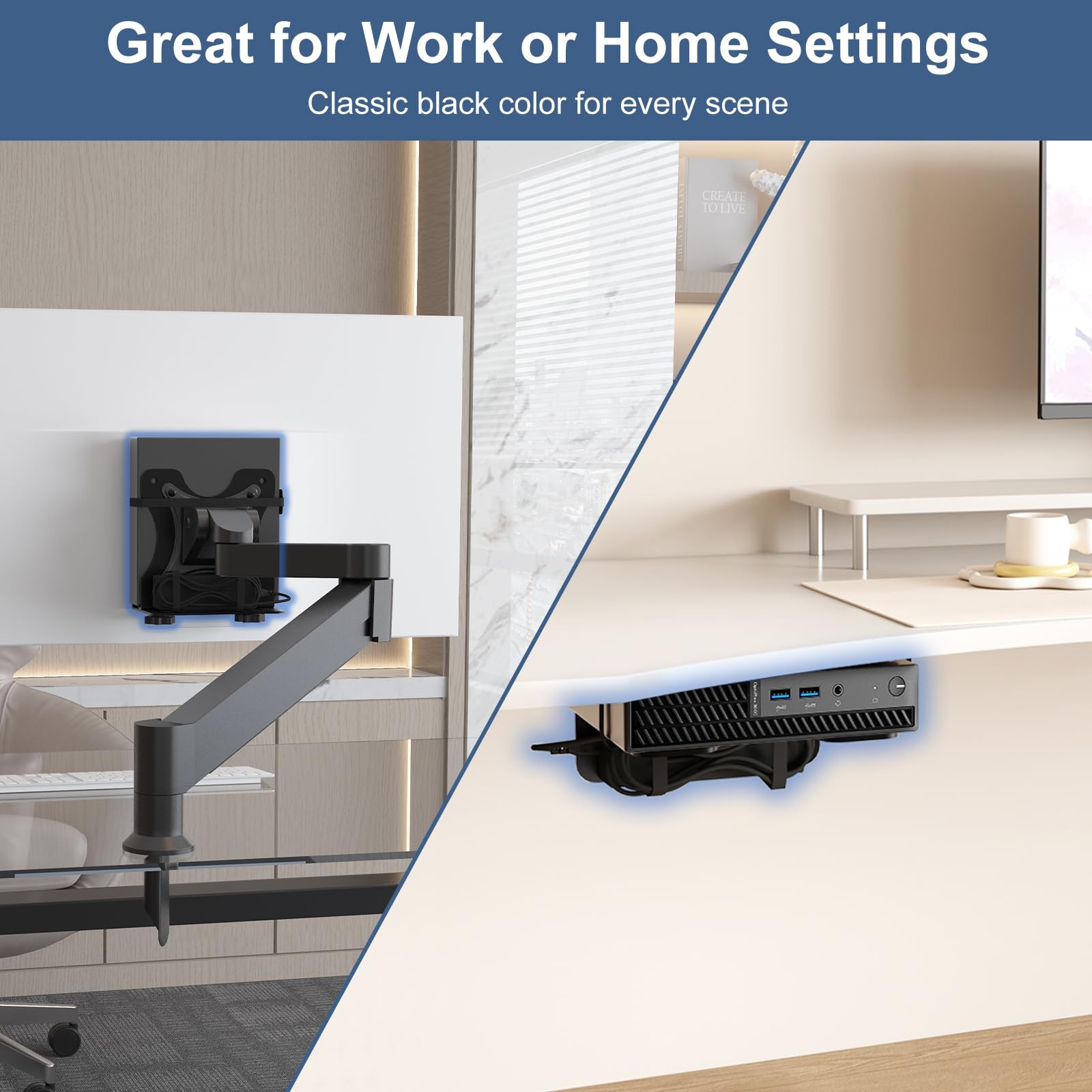 Adjustable Thin Client Mini PC Mount Bracket, Mini PC Vesa Mount, Under Desk ...
