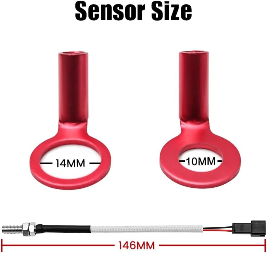 Cylinder Head Temperature Meter Engine Temperature Gauge with 10mm 14mm Probe...