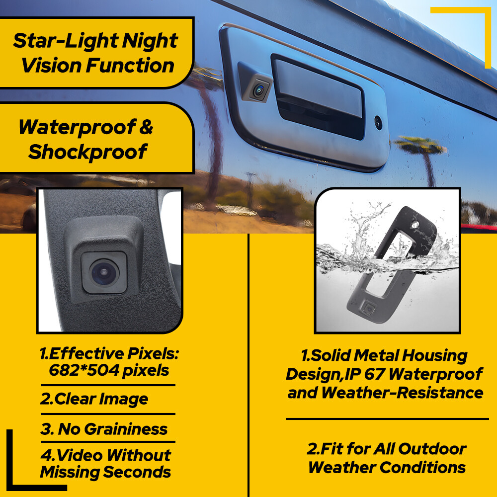 2007-2013 For Chevy Silverado/GMC Sierra Rear View Backup Tailgate Handle Camera