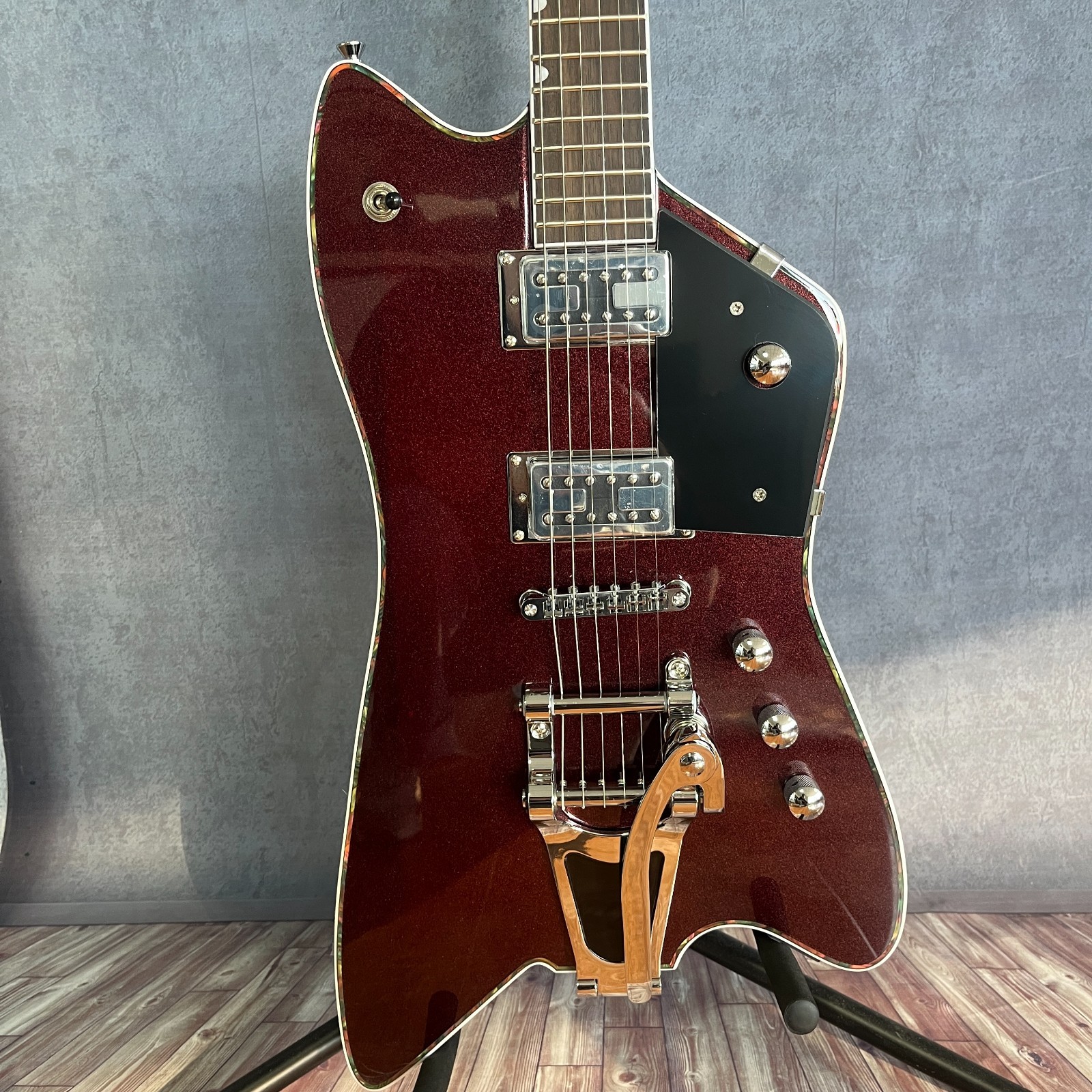 Metallic Red Billy Bo Thunderbird Style Electric Guitar Mahogany Body