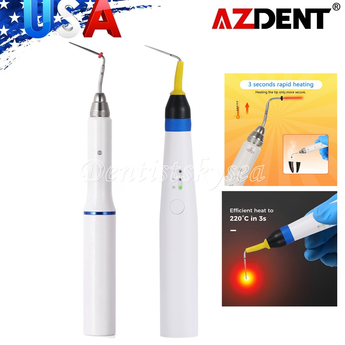 Dental Wireless Endo Gutta Percha Endodontic Heated Pen Obturation System+2 Tips