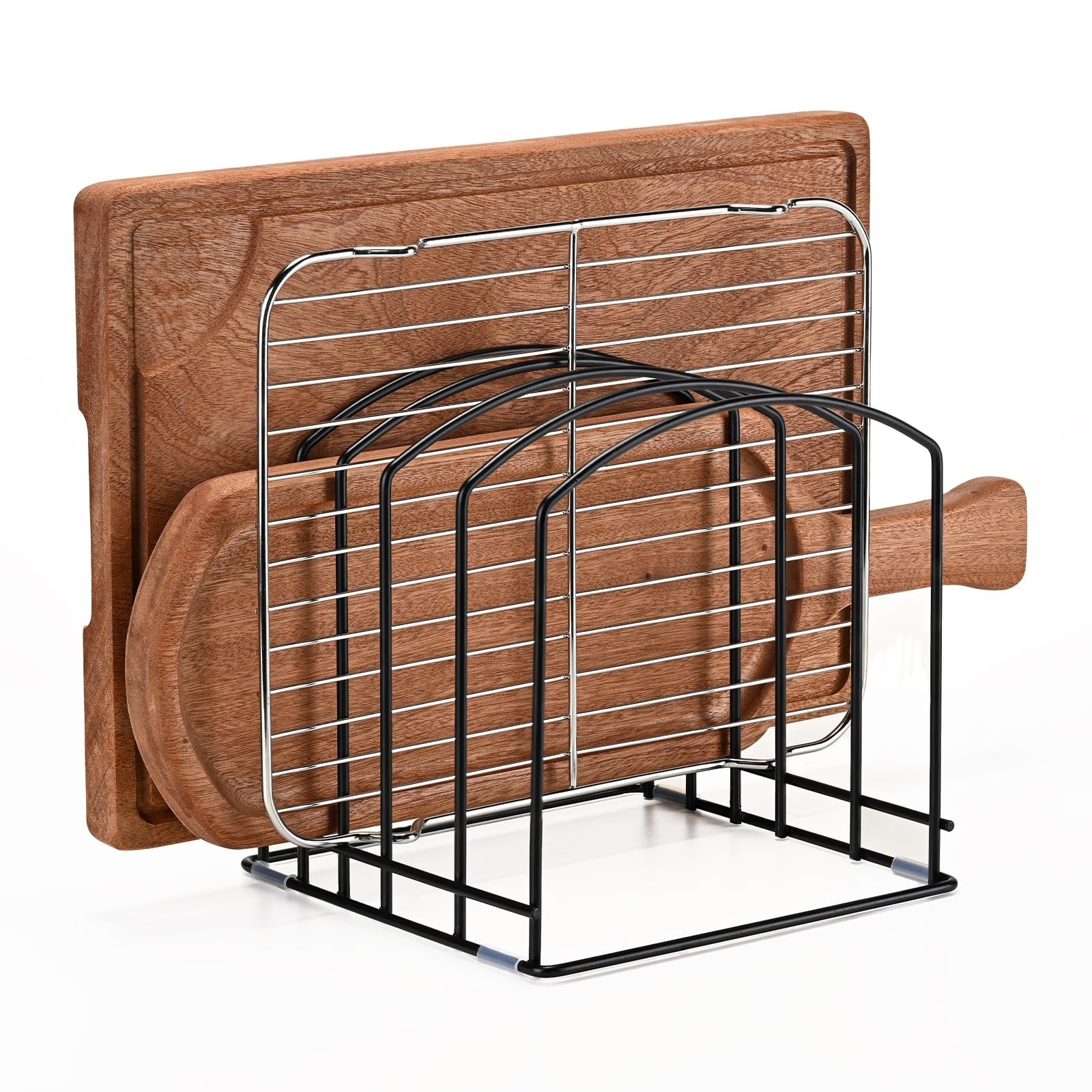 Cutting Board Organizer, Matte Black | Heavy Duty Rack, 2 Extra Wide (1.38") ...