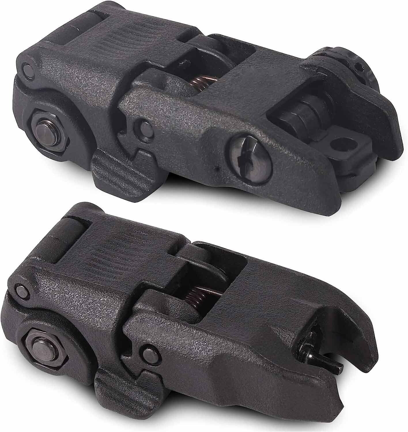 Gen 2 Front Rear Back Up Sight Set Folding Flip Up Sights Polymer For Picatinny