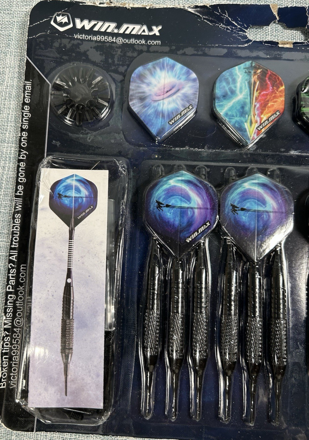 Win.Max Dartset Soft Tip Combo Protectors & Tool Kit for 4 Players, New Damaged