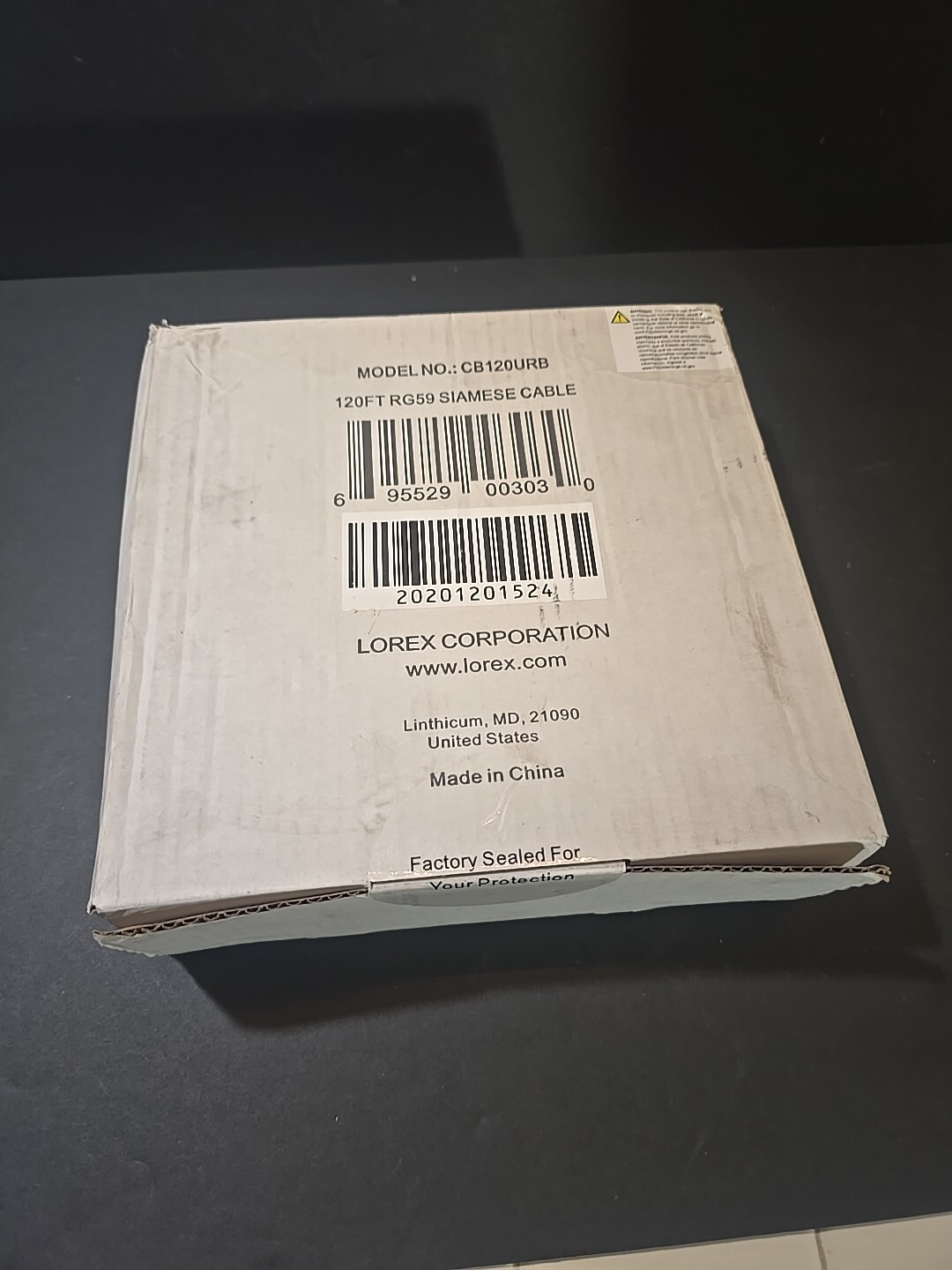 LOREX CB120URB Lorex(R) Video RG59 Coaxial BNC/Power Cable 120ft