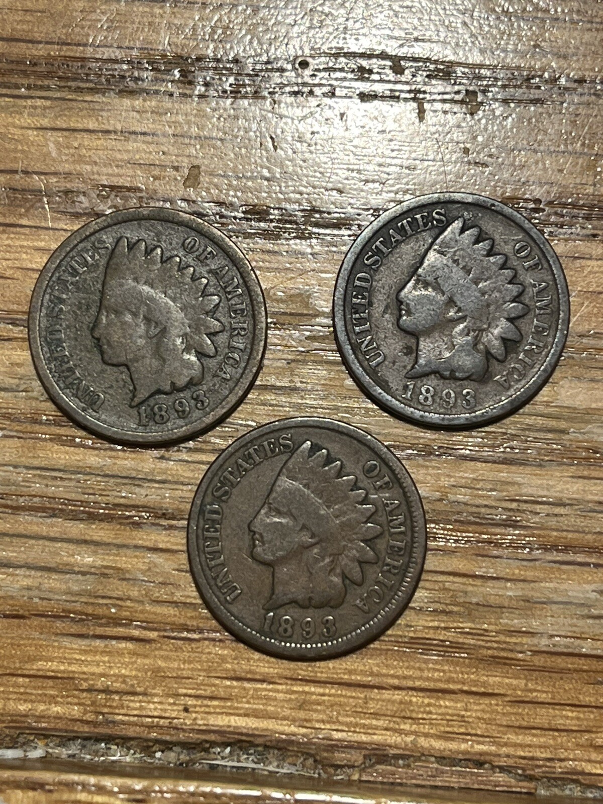 One-random 1893 Indian Head One Cent!! Full Dates And Rims.