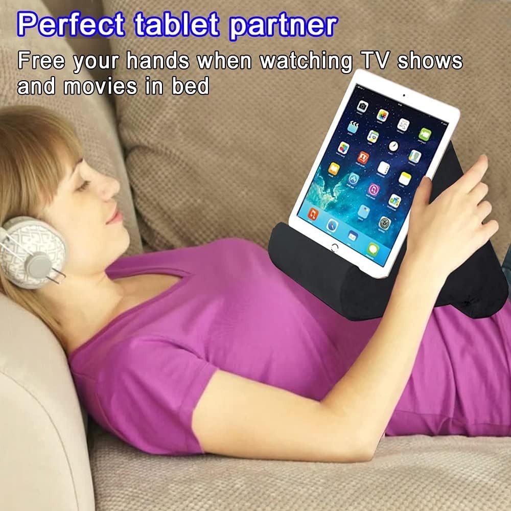 Tablet Pillow Stand - Tablet Holder Dock for Bed with Multi-Viewing Angles, Comp