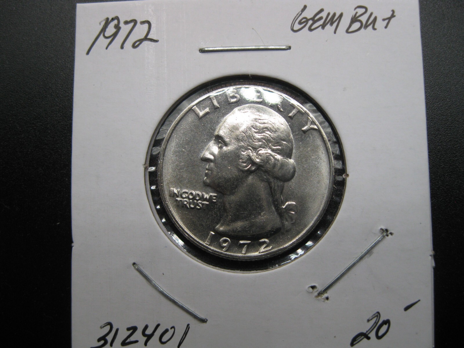 1972 Washington Quarter Dollar Gem+ BU! # 312401