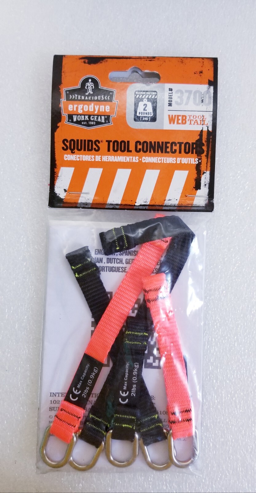 NEW ERGODYNE Squids Tool Connectors WEB TOOL TRAIL -capacity 2 lbs (ONE SIZE)
