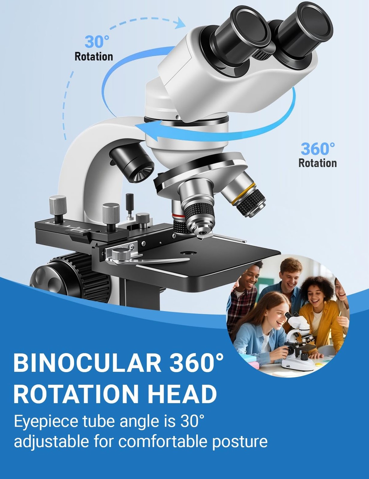 Binocular Compound Microscope 40X-2000X, Research Grade Professional Microsco...