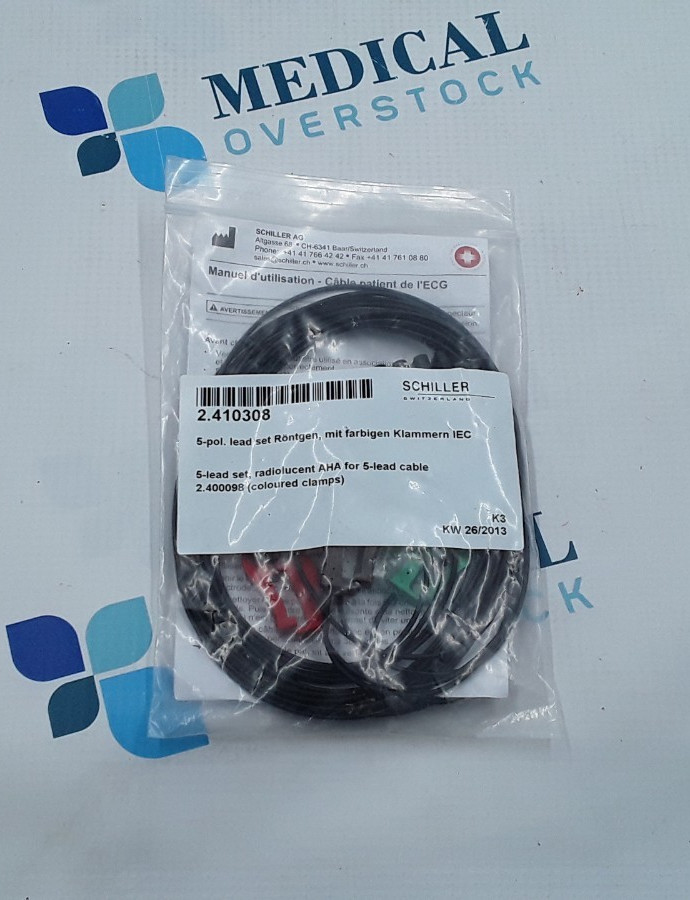 Schiller 5 Pol Lead Set Radiolucent ECG Patient Cable AHA 2.410308