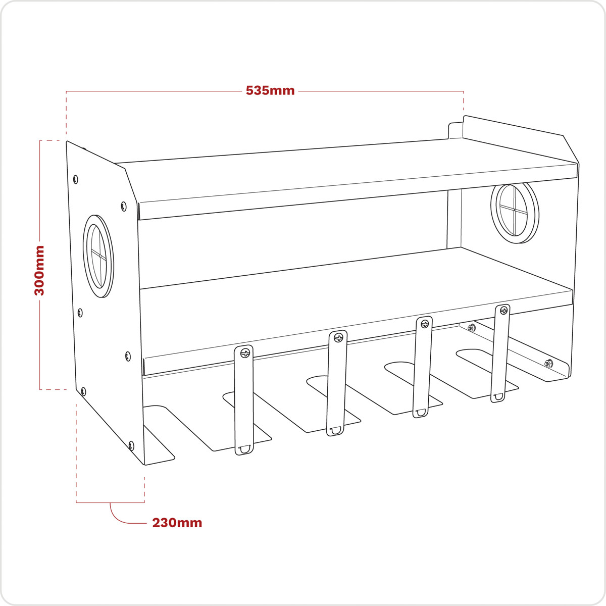 Sealey Power Tool Storage Rack 5 Bay PTSR5