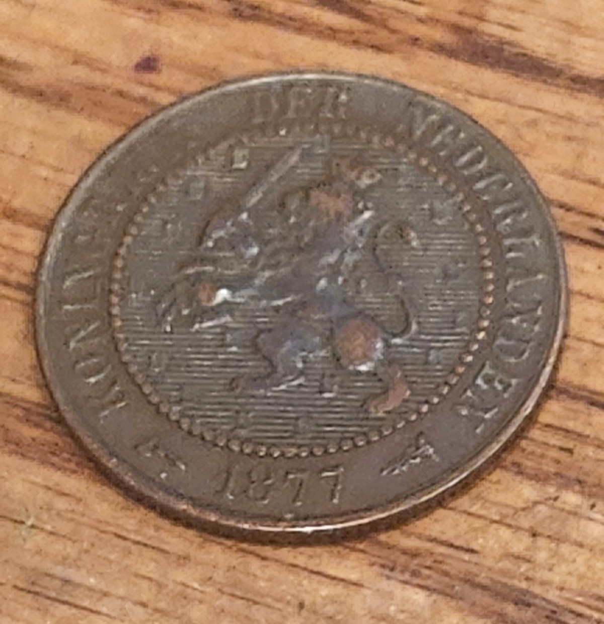NETHERLANDS 1877 2-1/2 Cents Lion Rampant Series Type Coin First Year Issued