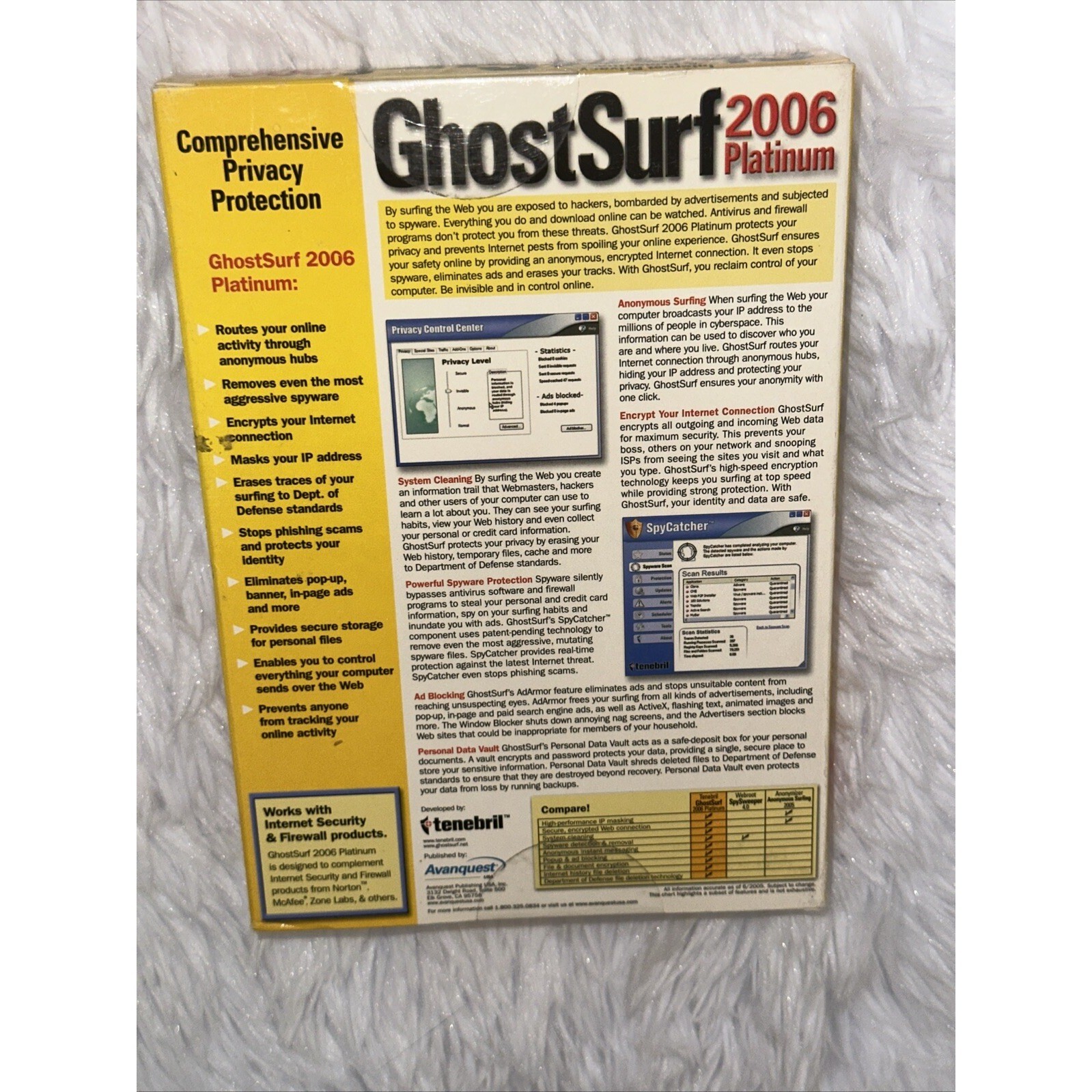 Tenebril GhostSurf 2006 Platinum Internet Privacy Protection PC Software