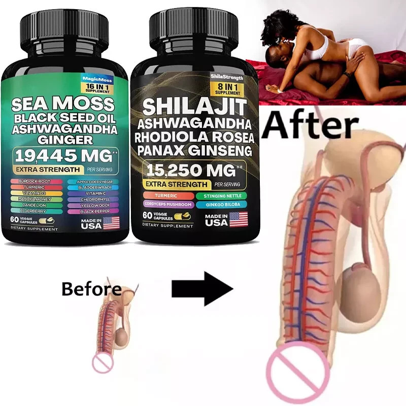 Turmeric,Sea Moss & Shilajit jet-black Seed Oil, Ashwagandha, Ginger, Vitamin D