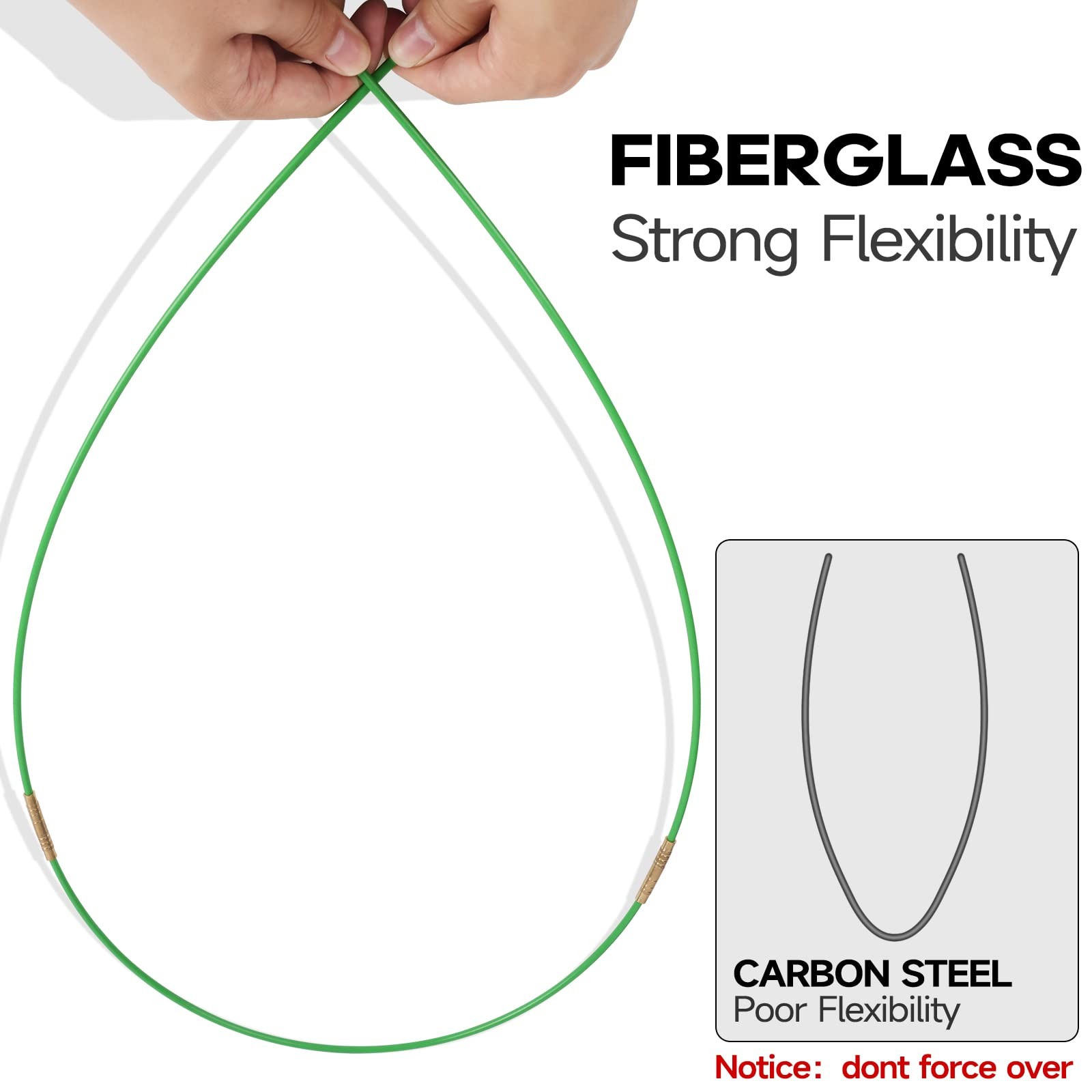 FTIHTRY 22FT Fiberglass Running Electrical Wire Cable Glow Rods Wire Pulling,...