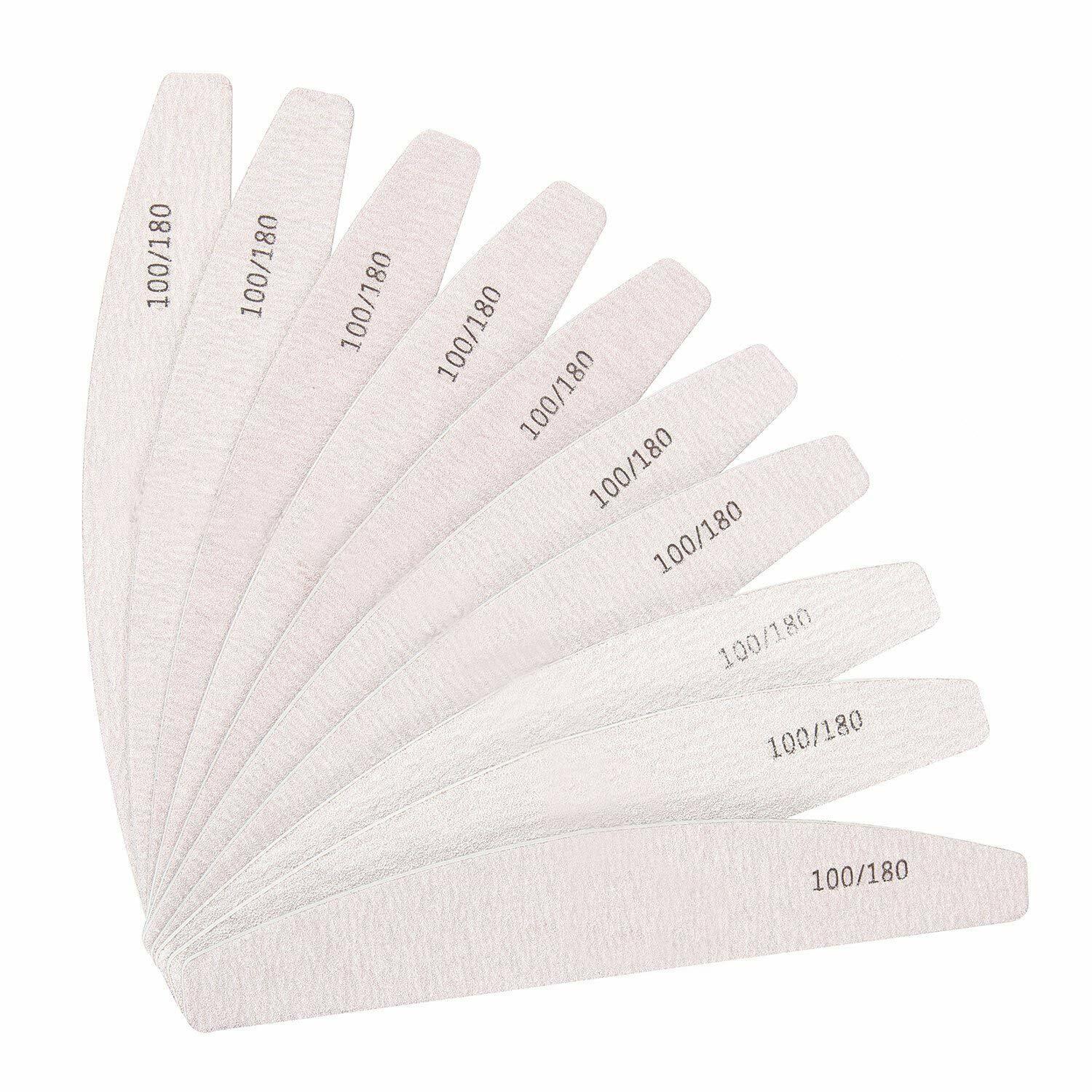10-Pack 100/180 Grit Nail Files Dual Grit Emery Boards Professional Manicure Set