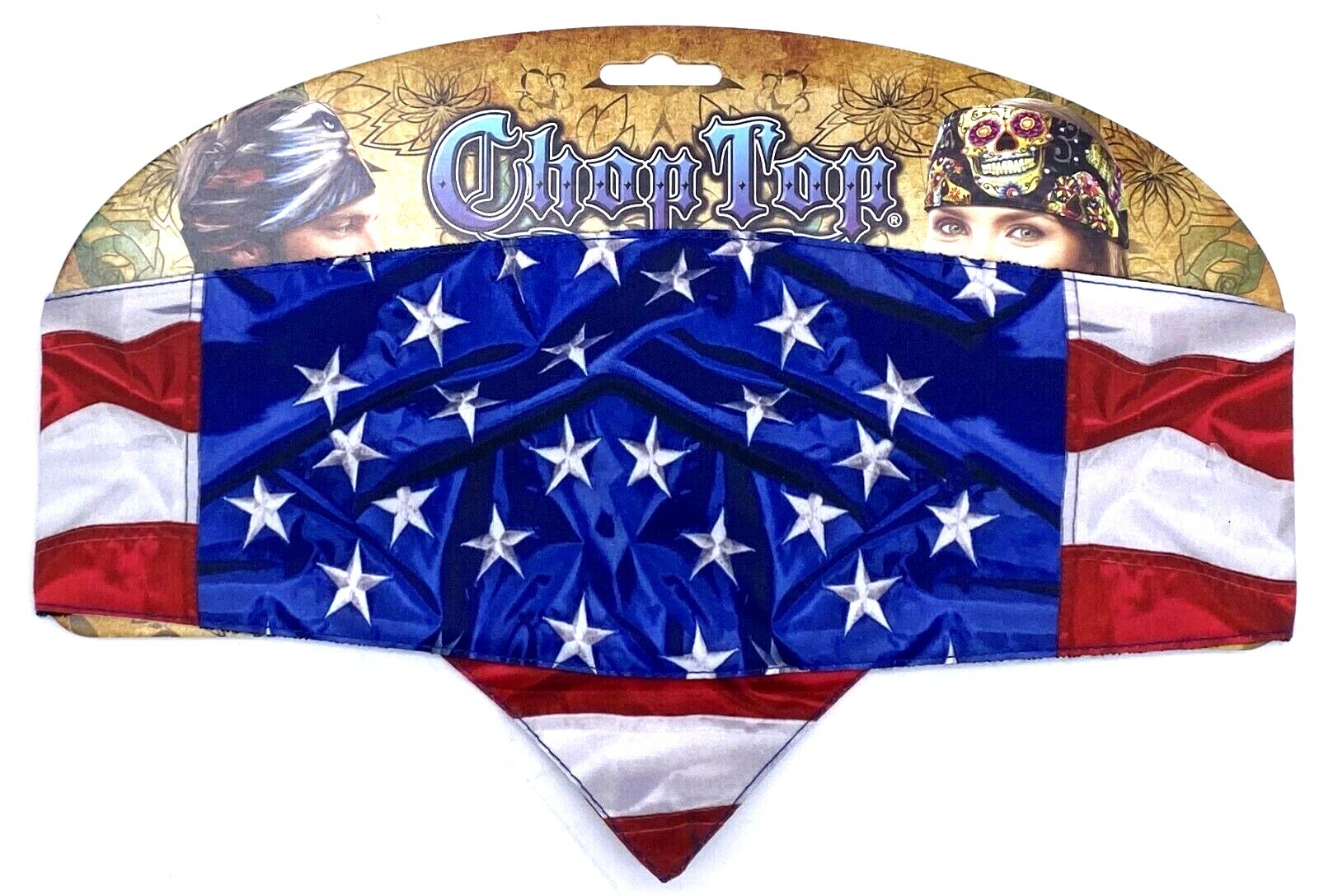 CHOP TOP USA FLAG BIKER DOO WRAP HEADBAND BANDANA MOTORCYCLE DOO RAG SWEATBAND