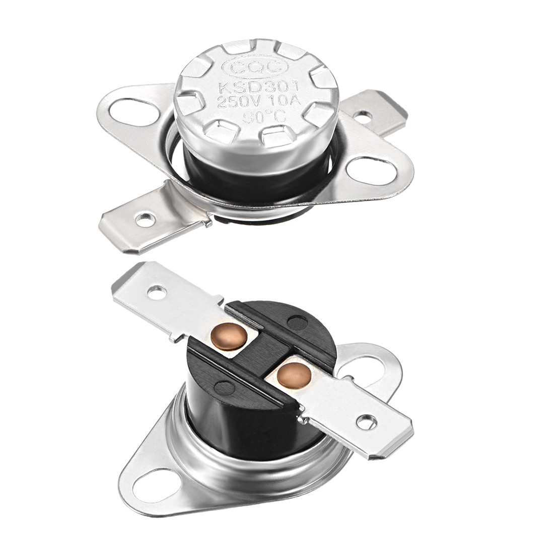 2Pack Temperature Control Switch Thermostat 90°C 10A N.C 6.3mm Pin