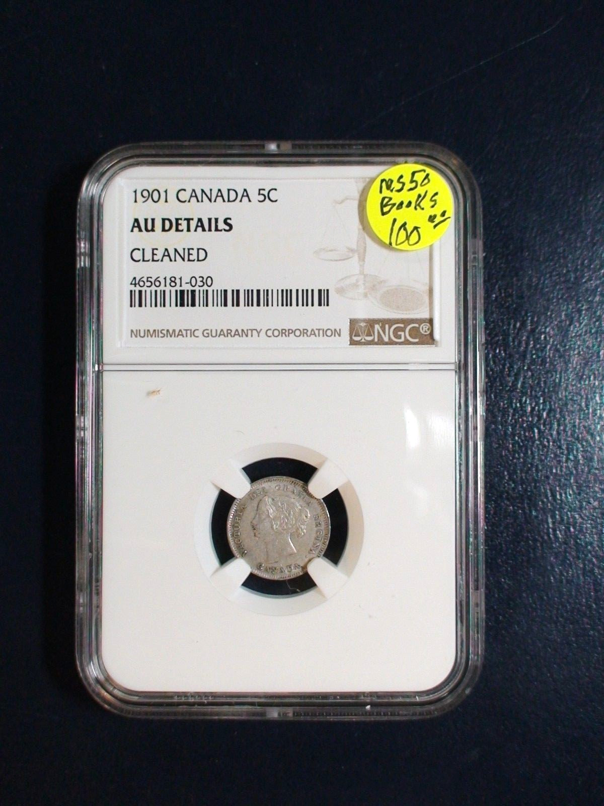 1901 Canada Five Cents NGC AU Details SILVER 5C Coin PRICED TO SELL QUICKLY!