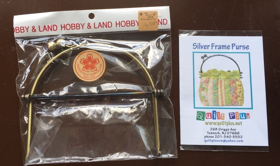 Silver Frame Purse Pattern & Hobby & Land Gold Purse Handle - New
