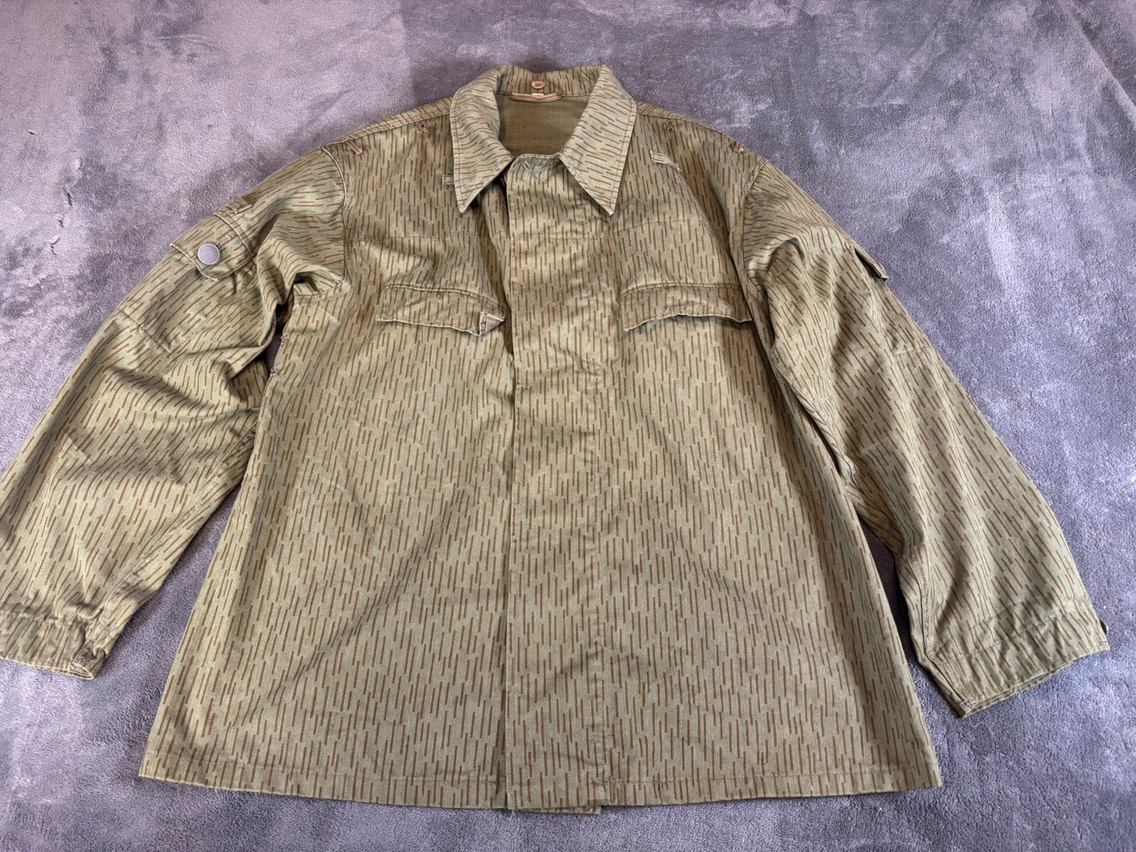 East German NVA Strichtarn Raindrop Camo Field Jacket Cold War Vintage Military