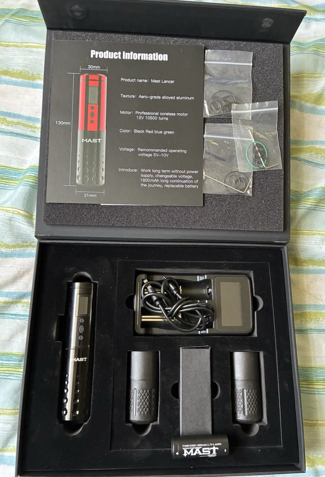 MAST Lancer Rotary Tattoo Pen Machine Kit - For Parts/Repair