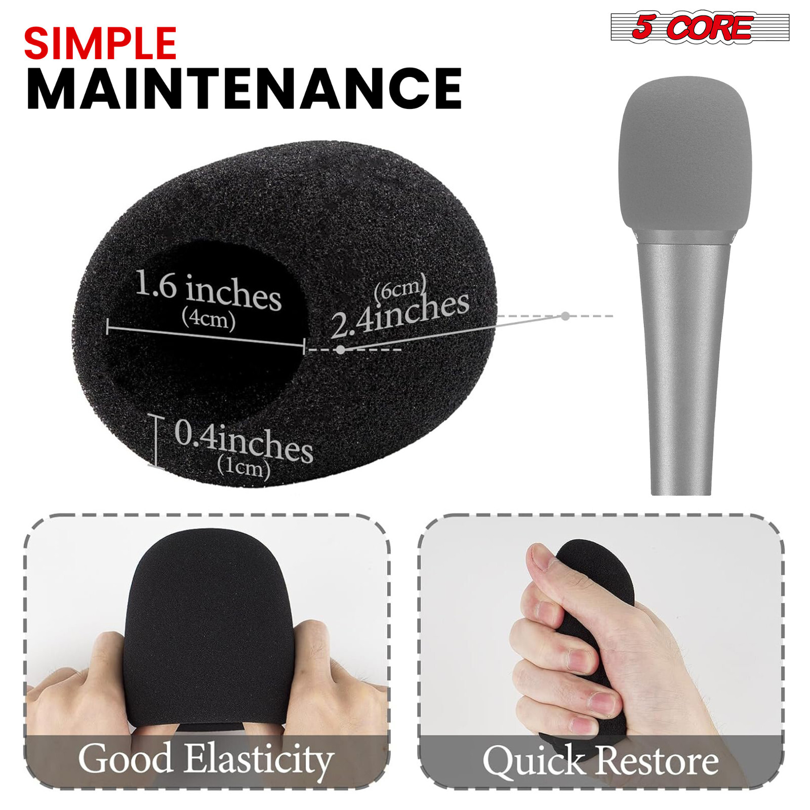 5Core Microphone Windscreen Pop Filter Sponge Foam Wind Shield Mic Cover