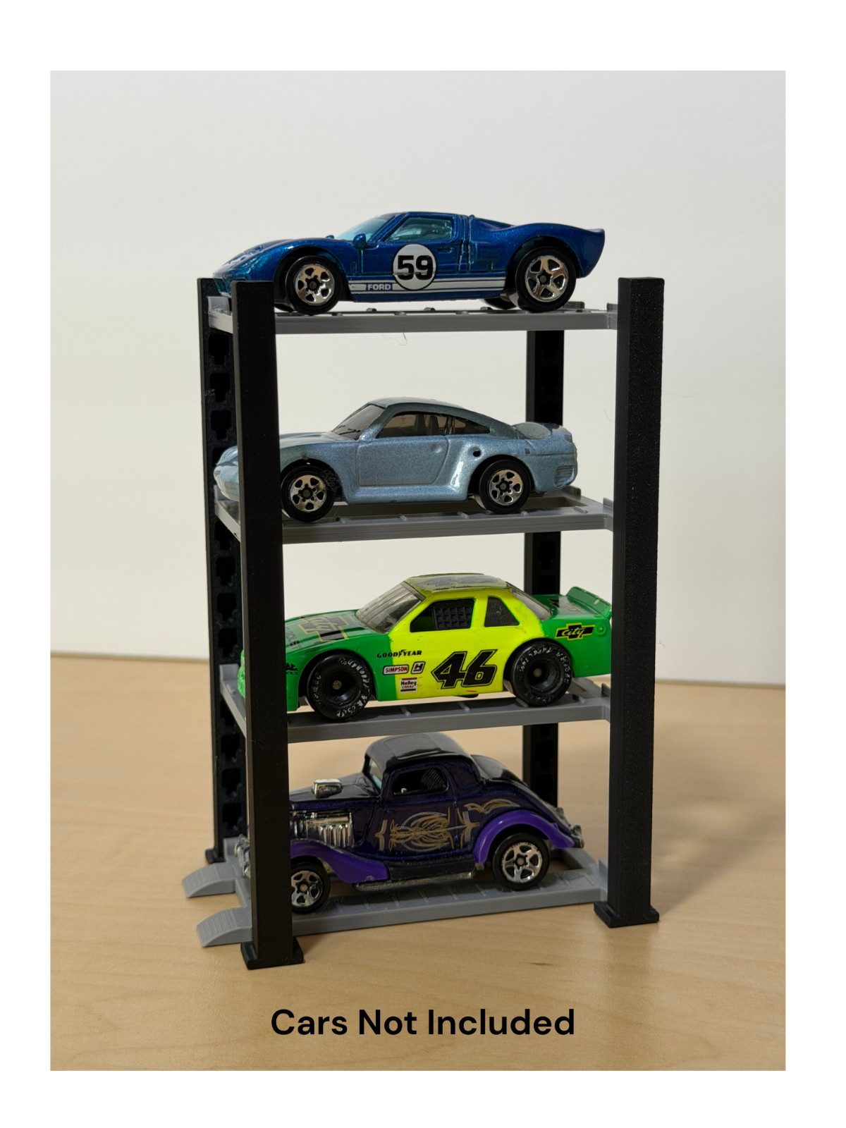 4 Post Car Lift 1:64 Scale 4 Diecast Car Display — Hot Wheels Compatible