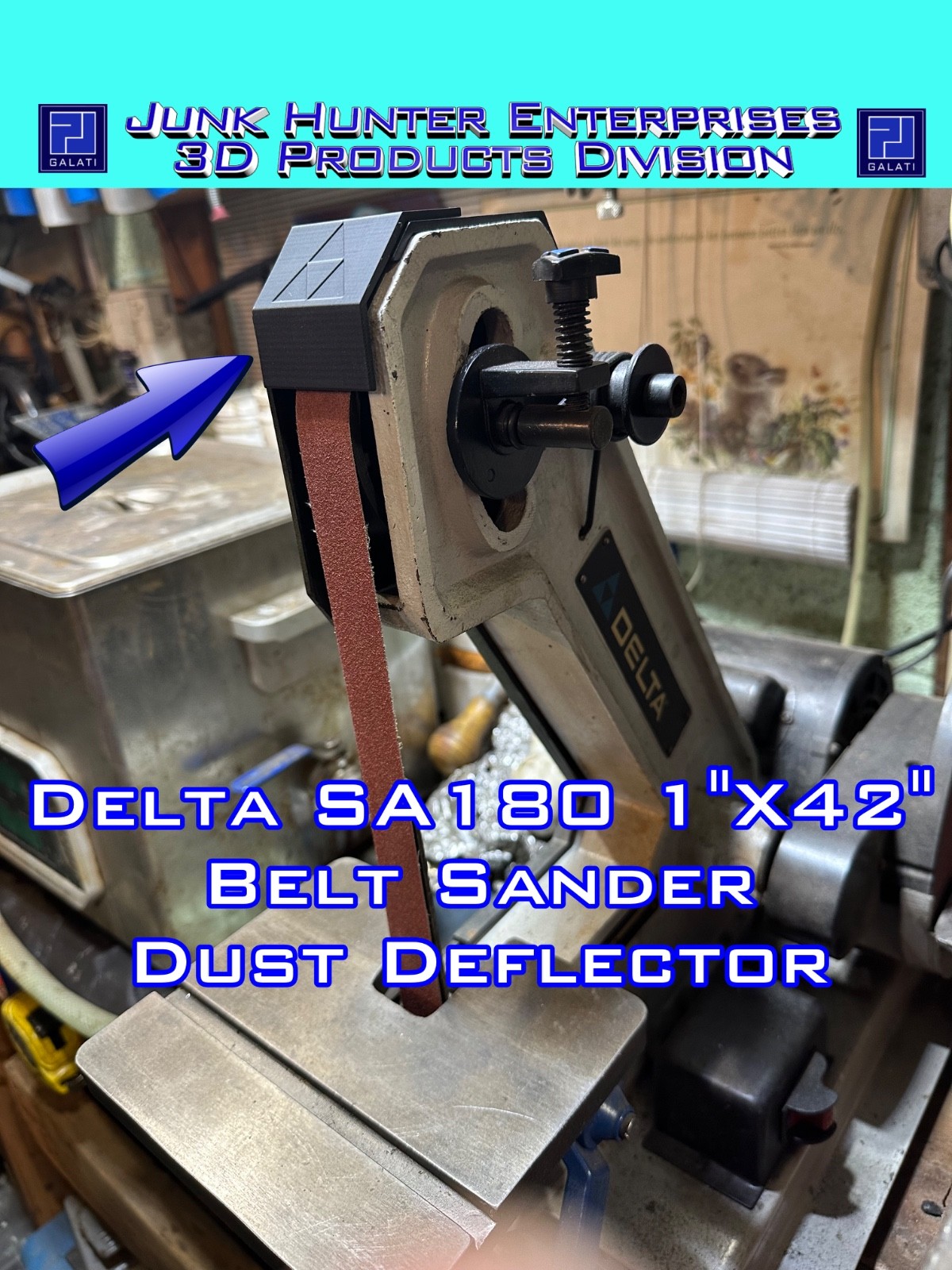 Delta SA180 1X42 Belt Sander 1" X 42" Dust Deflector Eye Protection 3D Printed