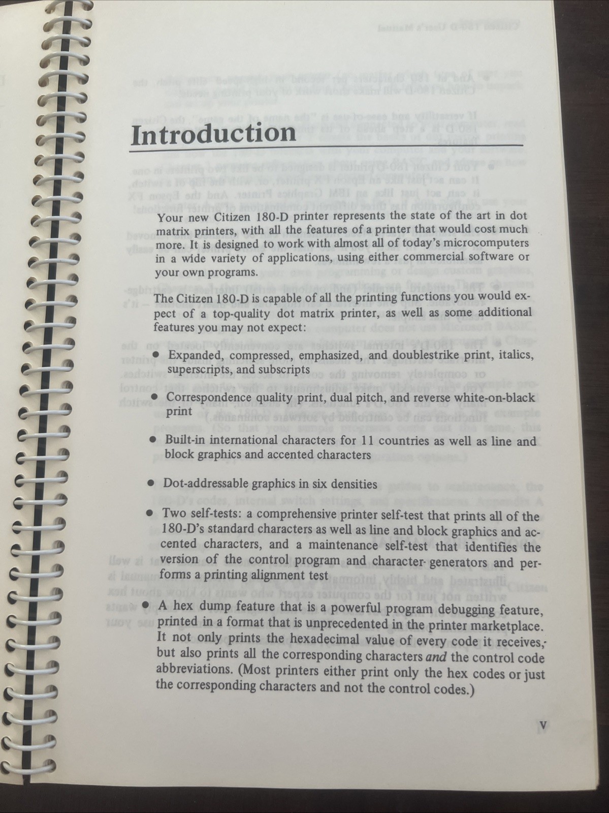 Citizen 180-D Printer - Manual / Users Guide / Instructions Book