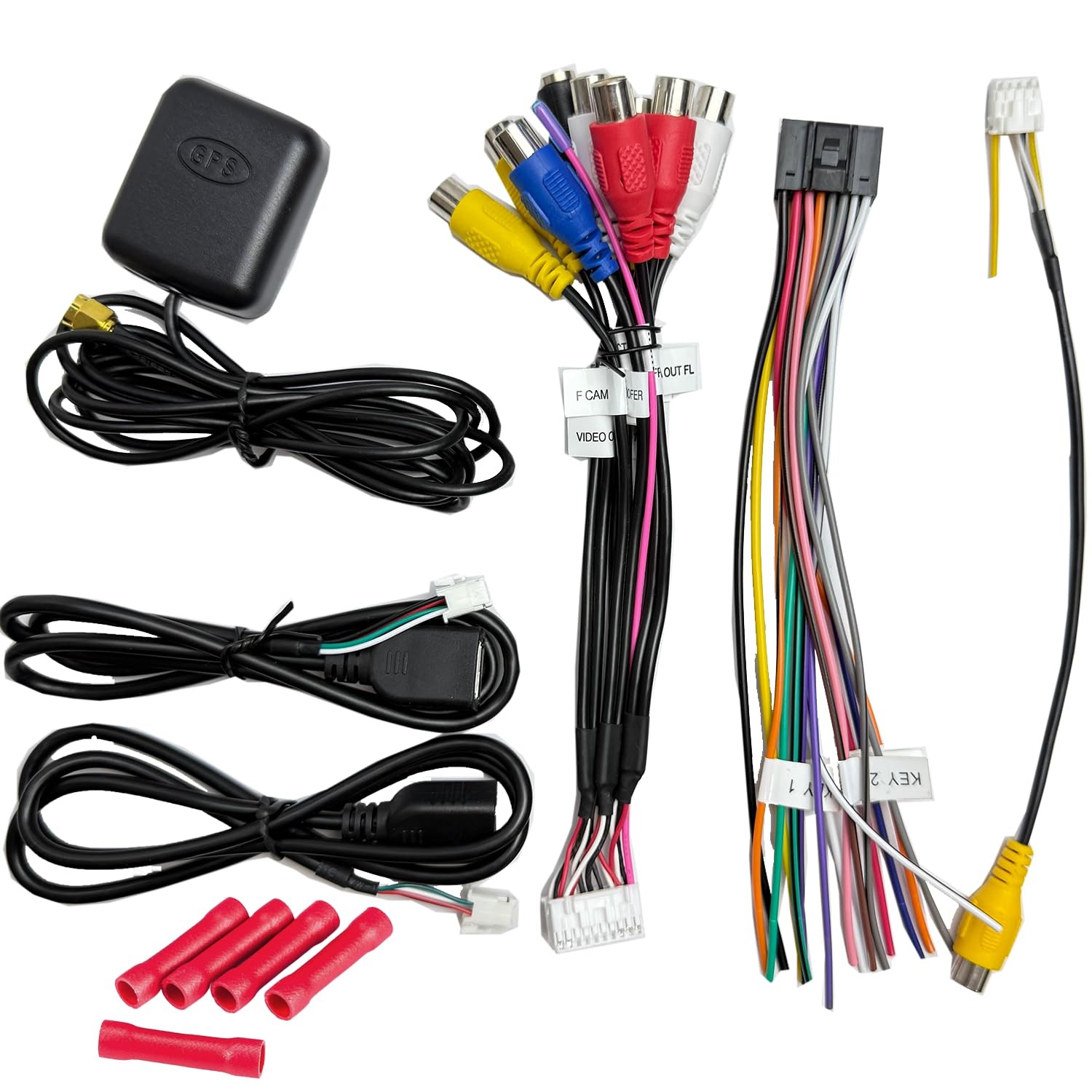 Aftermarket Radio Backup Camera RCA Harness Adapter, 16-Pin Car Stereo Wiring Ha