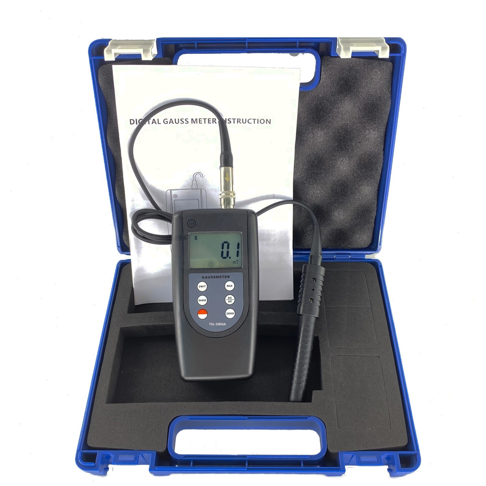 Handheld Gaussmeter Teslameter with 0mT~200mT~2000mT Accuracy DC 2%/AC 2%