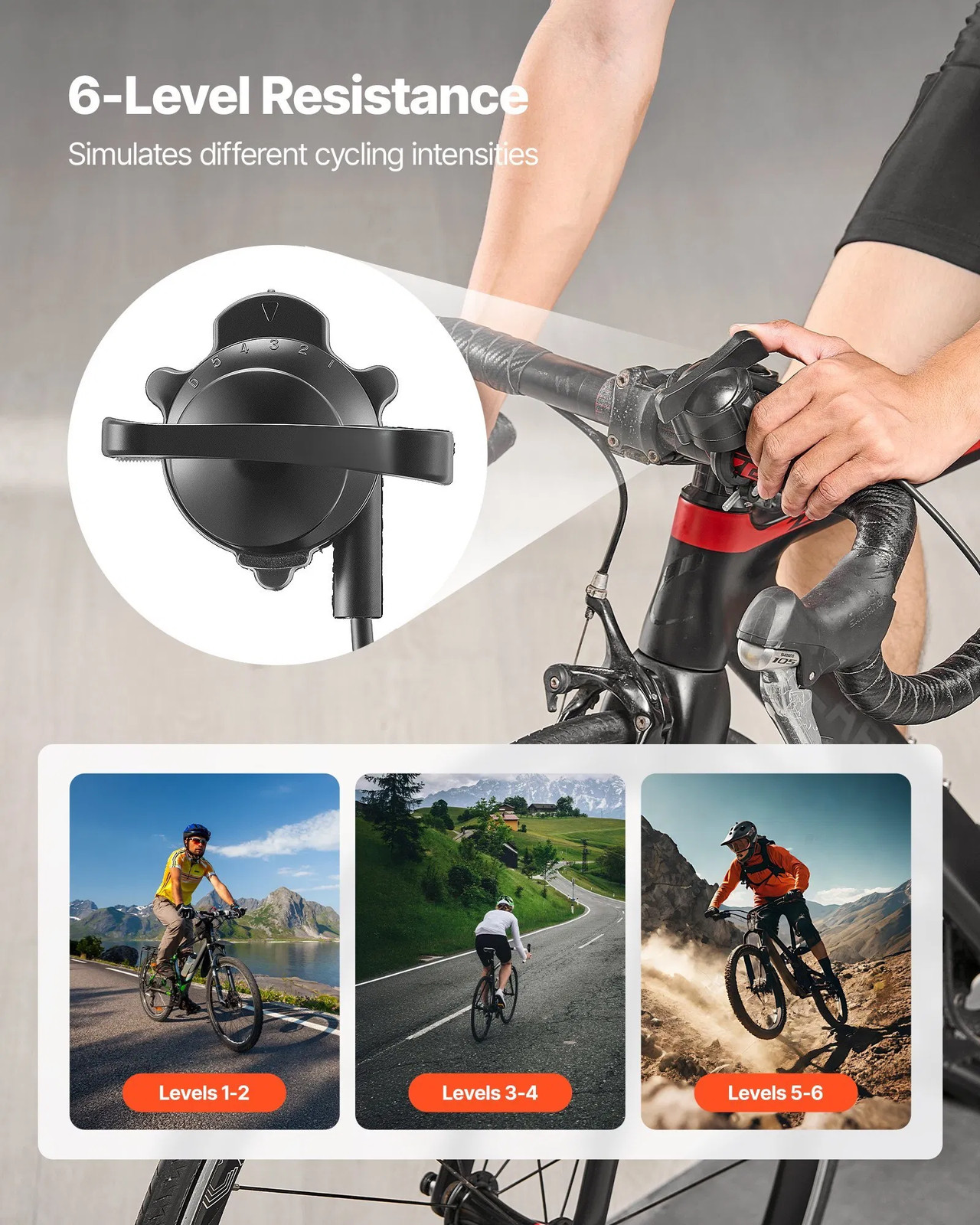 Bike Trainer, 6 Level Resistance, 26-29 in & 700C Wheels, Foldable Magnetic Bic