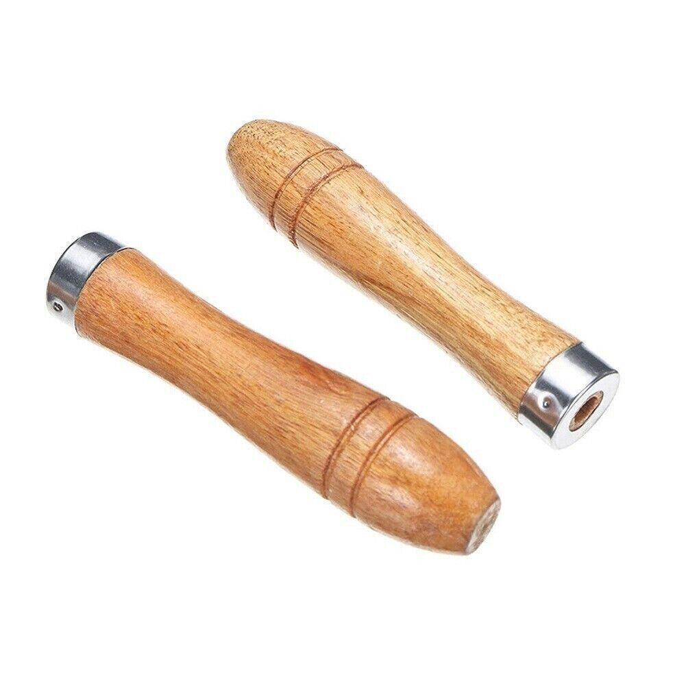 20 Pcs Wooden File Handle Fit Home Toosl Stainless Steel Ring Hardwood DIY 9cm-