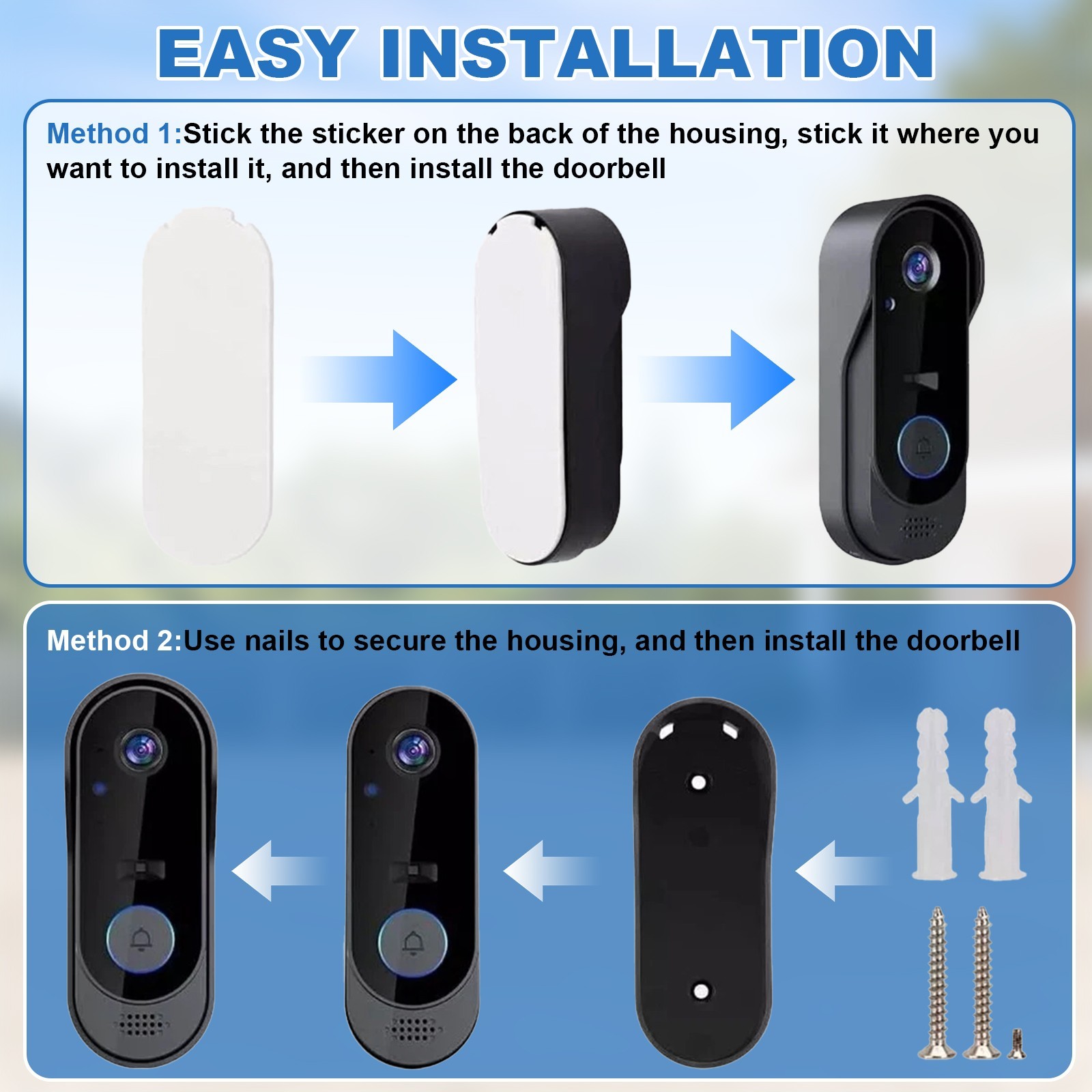 Smart Wireless WiFi Doorbell Camera Phone Door Ring Video Intercom Security Bell