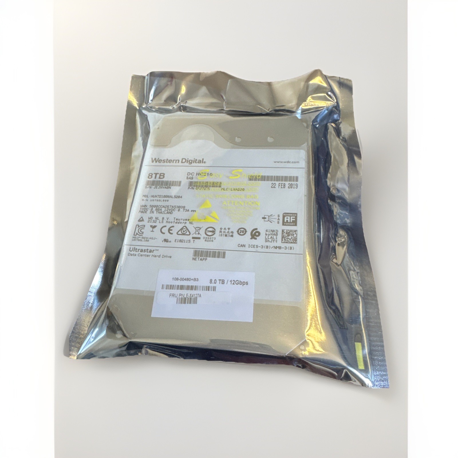 FAILED NetApp E-X4074A  8TB SAS Disk Drive 12Gbps  HUH721008AL5204 - 0F27376
