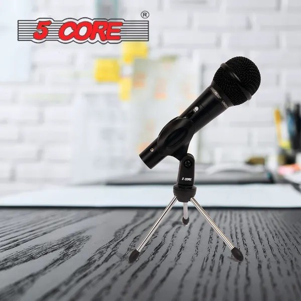5 Core Mic Stand Adjustable Desktop Microphone Stands Tripod Portable Foldable
