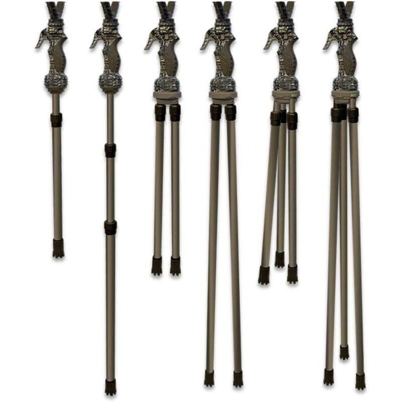 Adjustable Height Shooting Stick Quick Detach Yoke Durable Lightweight Hunting