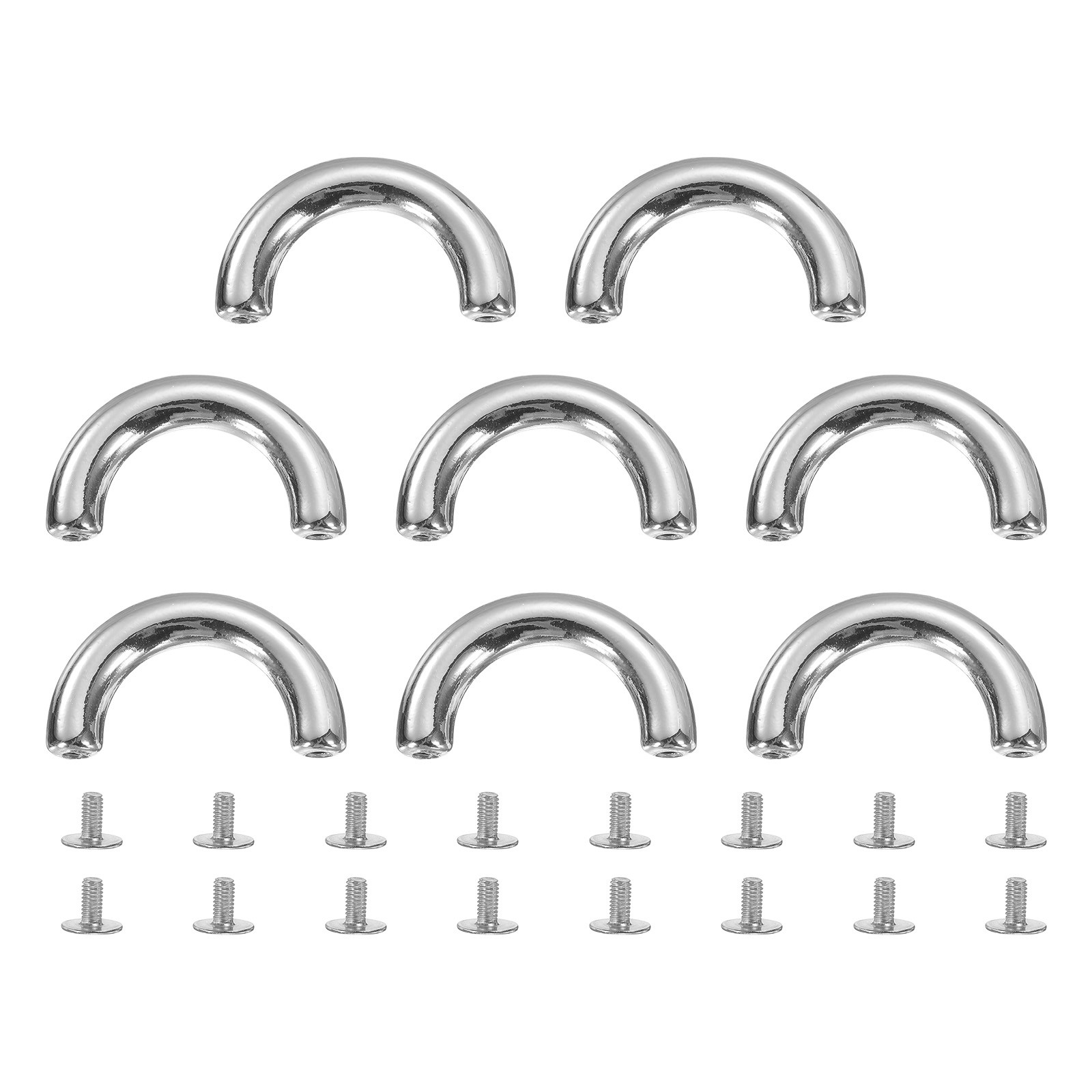 8Pcs Arch Bridge D-Ring Buckles Chain Strap Connector (Grey, 1.2 x 0.2 Inch)