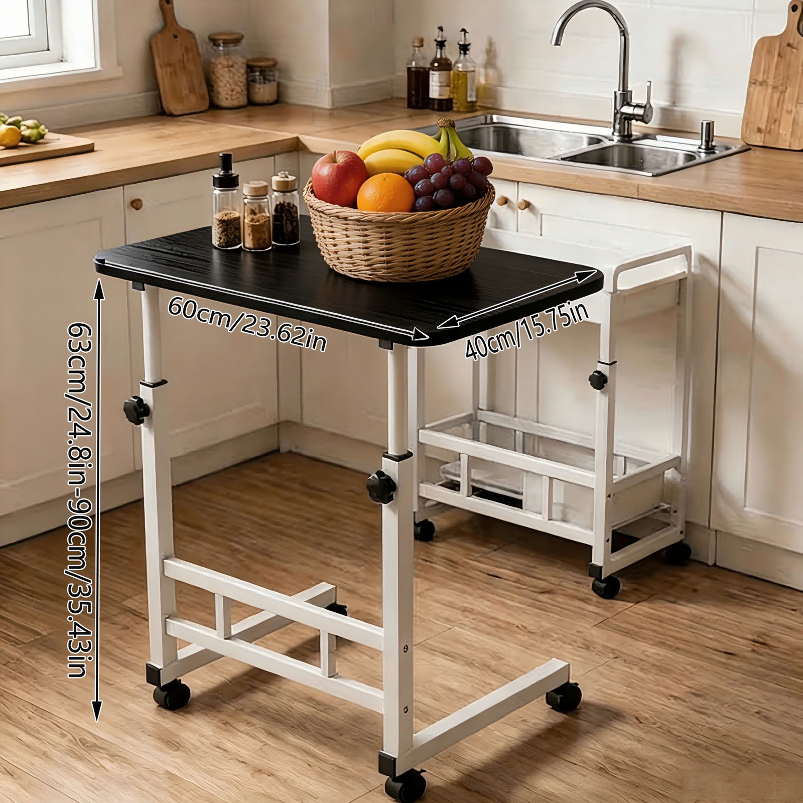 1 Tier Kitchen Storage Cart with Wheels Rolling Kitchen Cart Kitchen Storage New