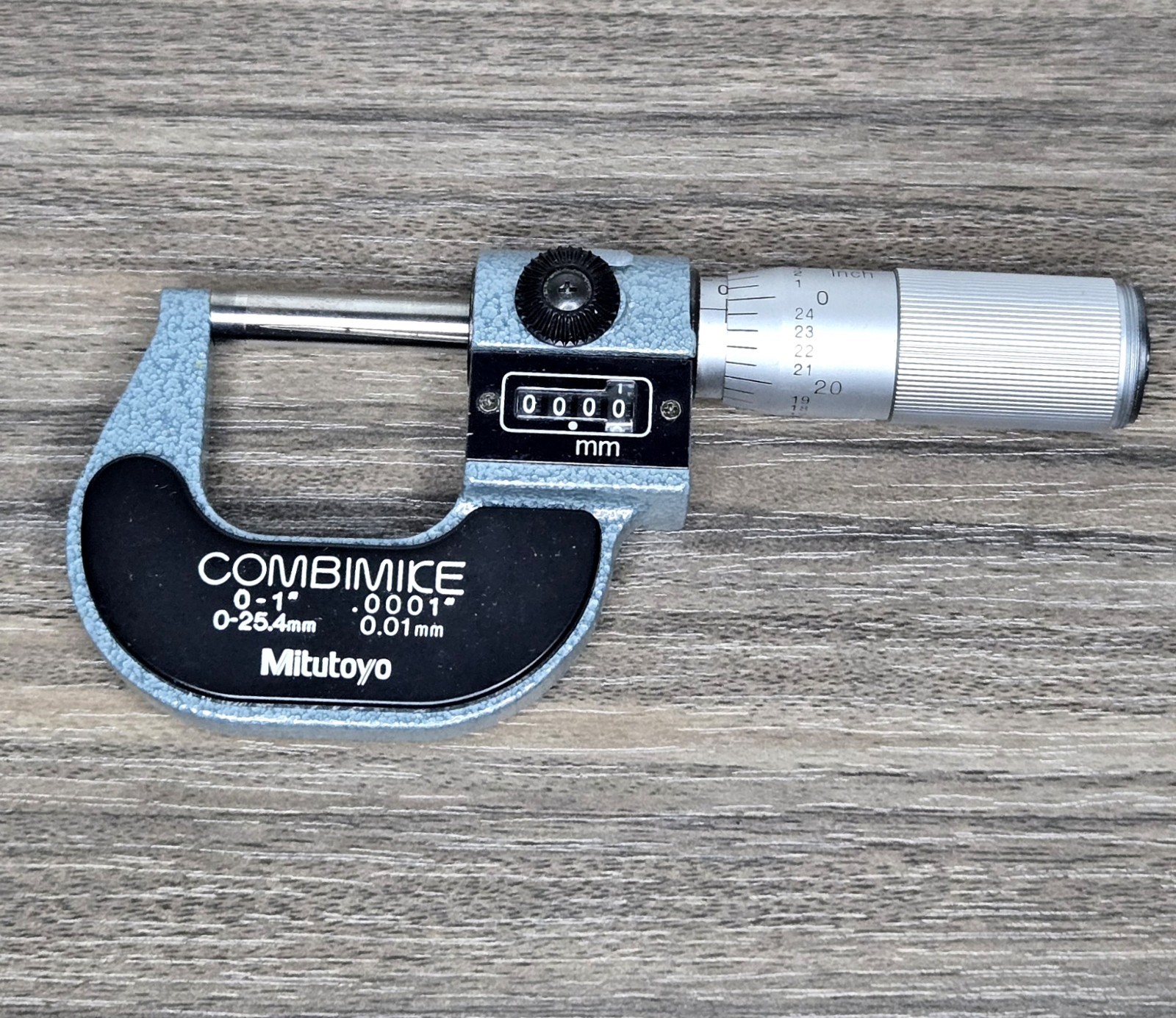 Mitutoyo Combimice Micrometer 0-1" 0-25mm No 159-211 No Case Japan Tool Only