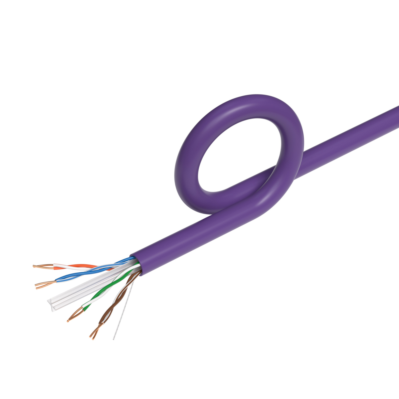 500ft CAT6 CMR Riser Ethernet Cable 23AWG UTP Solid Bare Copper Wire Purple